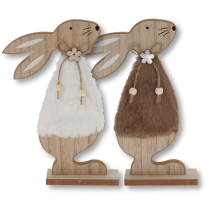 Holzhase mit Kunstfellkörper