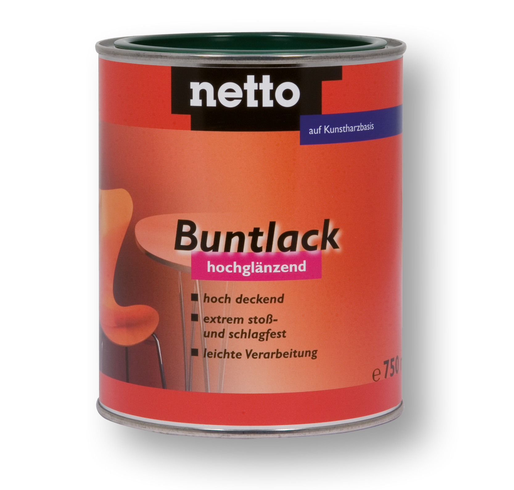 netto Buntlack auf Kunstharzbasis 2,5 l