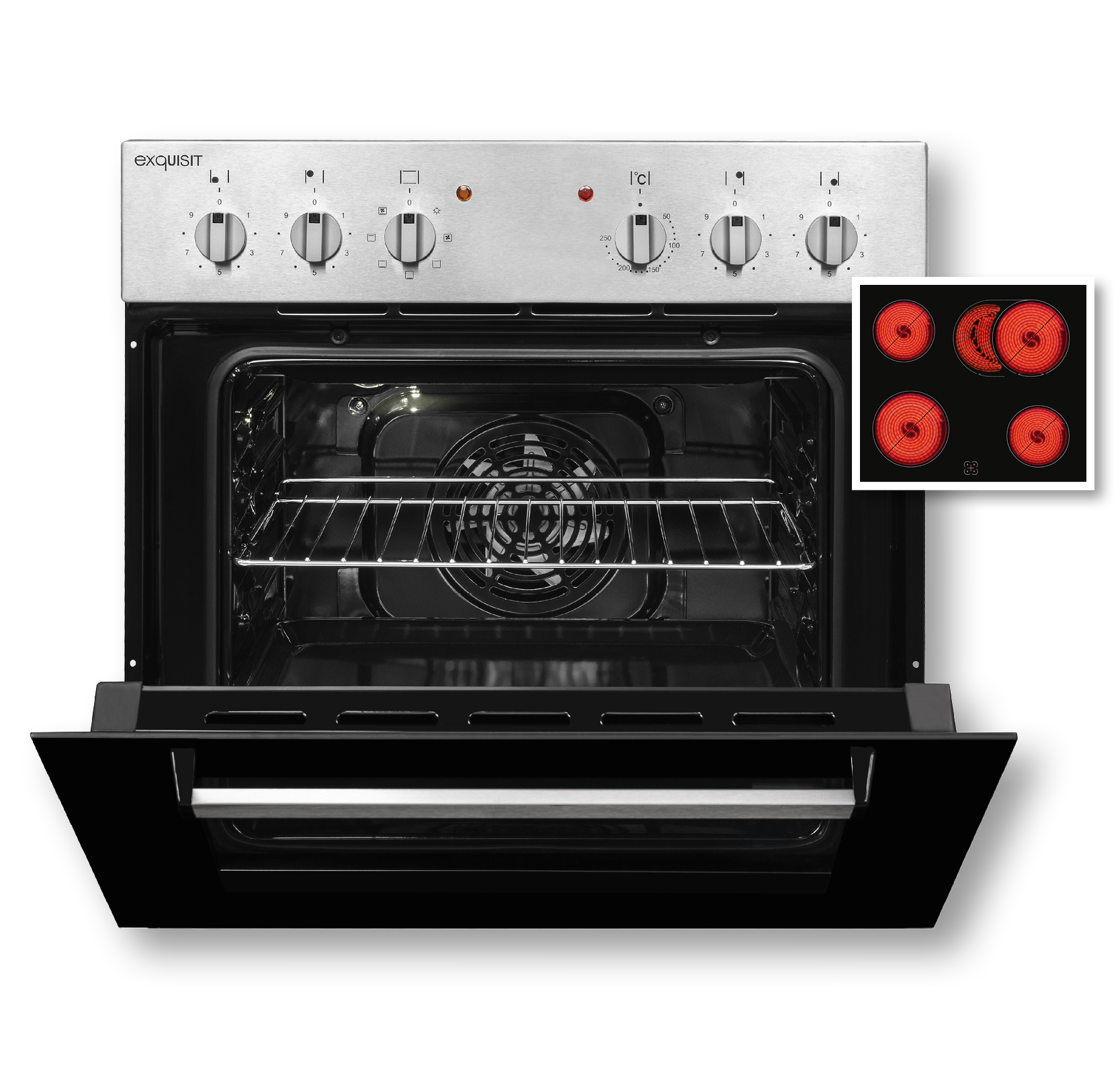 Exquisit Elektro-Einbauherd-Set »EHE 156-2.1 UBZ«